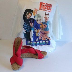 *Lucky Brand red cork wedges 10M